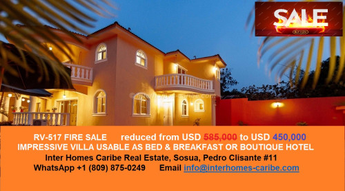 photos for FIRE SALE SOSÚA: IMPRESSIVE VILLA USABLE AS A PRIVATE HOME, BED & BREAKFAST OR BOUTIQUE HOTEL